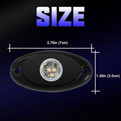 Miniatura 6 de SUNPIE 8 cápsulas de luces azules de conexión rápida, cables de extensión de 13.1 ft cada luz, 3 chips de alta potencia, almohadillas de montaje de