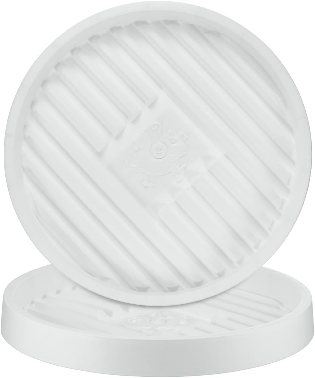 M METERXITY 2-Pack Plant Saucer, 11.8 Inch Flower Pot Saucers, Thicker Anti-Rot Root Plastic Plant Saucer for Indoor/Outdoor Potted Plant/Plant Water Catcher Tray [White]