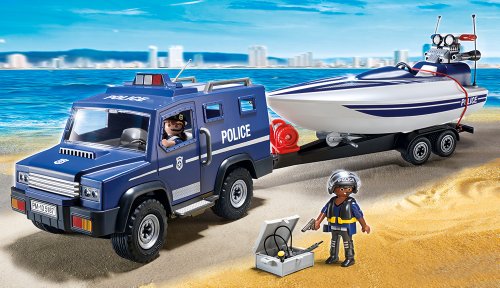 PLAYMOBIL 5187 Polizei-Truck mit Speedboot – Ansicht 2