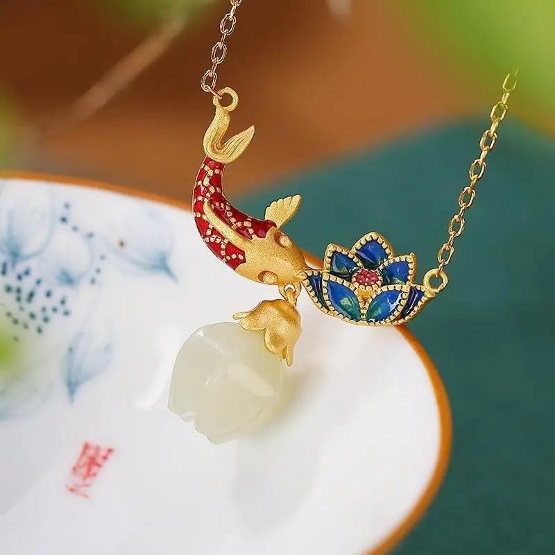 Image of 925 Sterling Silver Lotus Necklace For Women - 14K Gold Filled Lotus Flower Original Pendant Necklaces Lotus Leaf Necklace, Lotus Flower Pendant Necklace, Lotus Flower Necklace