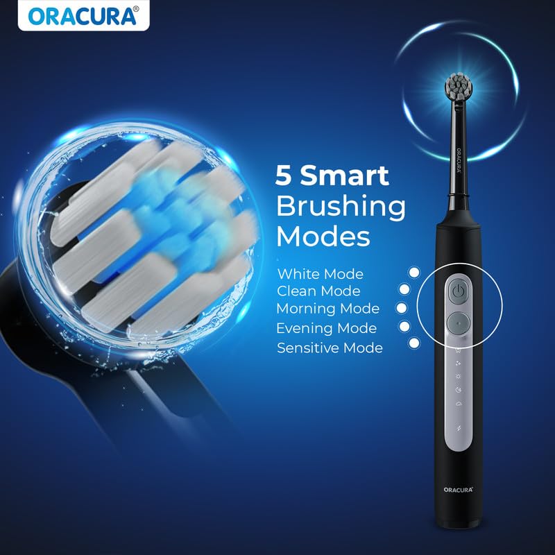 ORACURA OB200 Rechargeable Electric Toothbrush for Men & Women Black - Image 7