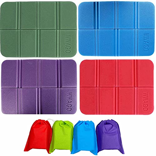 4 Piezas Asiento de Cojín para Acampar al Aire Libre, Estera de Asiento Impermeable Portátil, XPE...