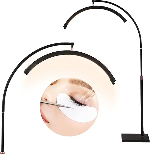 Miniatura 1 de Luz de pestañas esteticista para extensiones de pestañas, lámpara LED de suelo, lámpara de pestañas de media luna, anillo de luz para extensión de