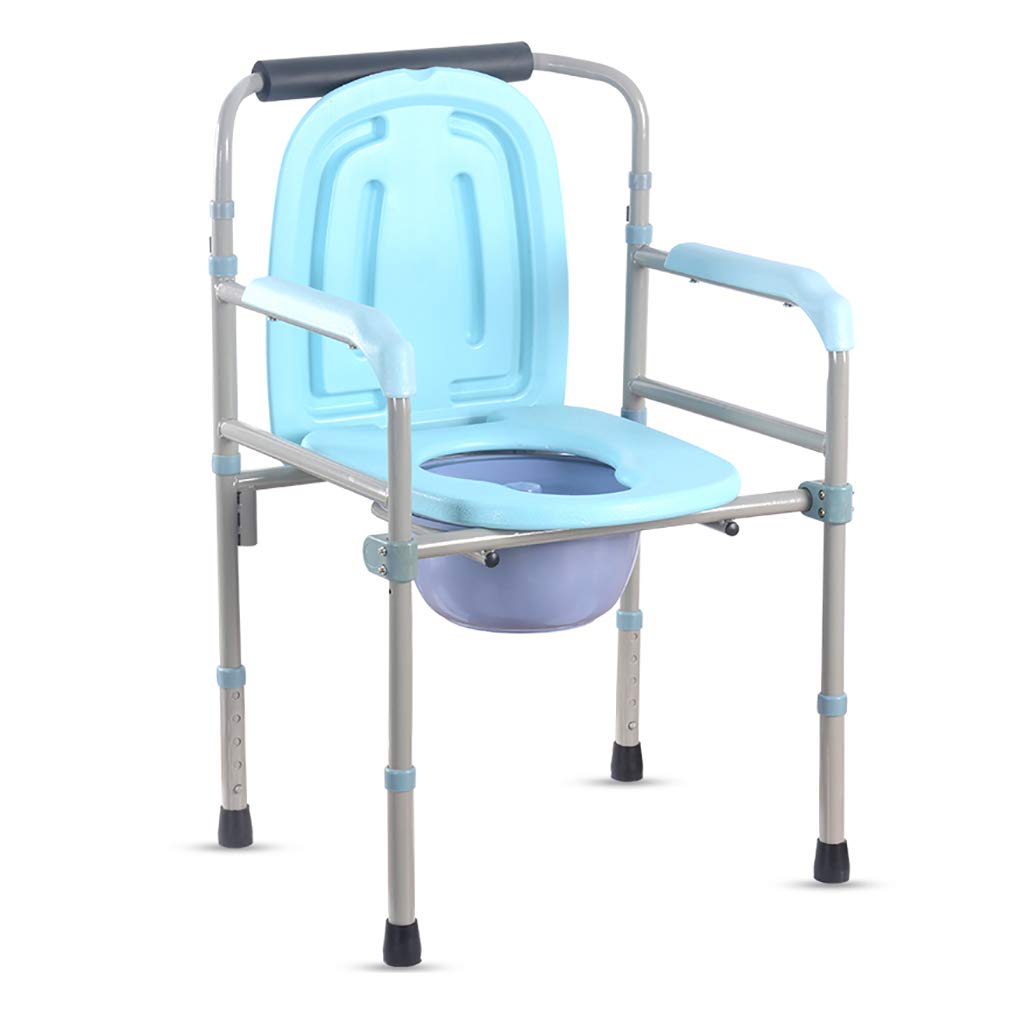 Medical Steel 3-In-1 Bedside Commode, Portable Folding Toilet Commode Chair With Arms And Bathroom Safety Frame For Elderly, Adults | Adjustable Seat Height