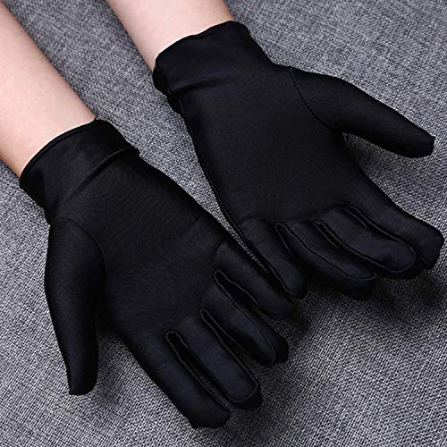 GROSSARTIG White Nylon Cotton Gloves for Cosmetic Moisturizing and Coin Inspection,Guard and Special Occasions No fingerprints (5 Pairs) (Color : Black, Size : Fifty pairs)