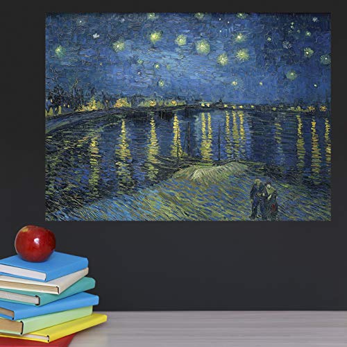 2 Pack - The Starry Night 1889 & Starry Night Over The Rhone By Vincent Van Gogh - Fine Art Poster Prints (Laminated, 18' X 24") #TOP4