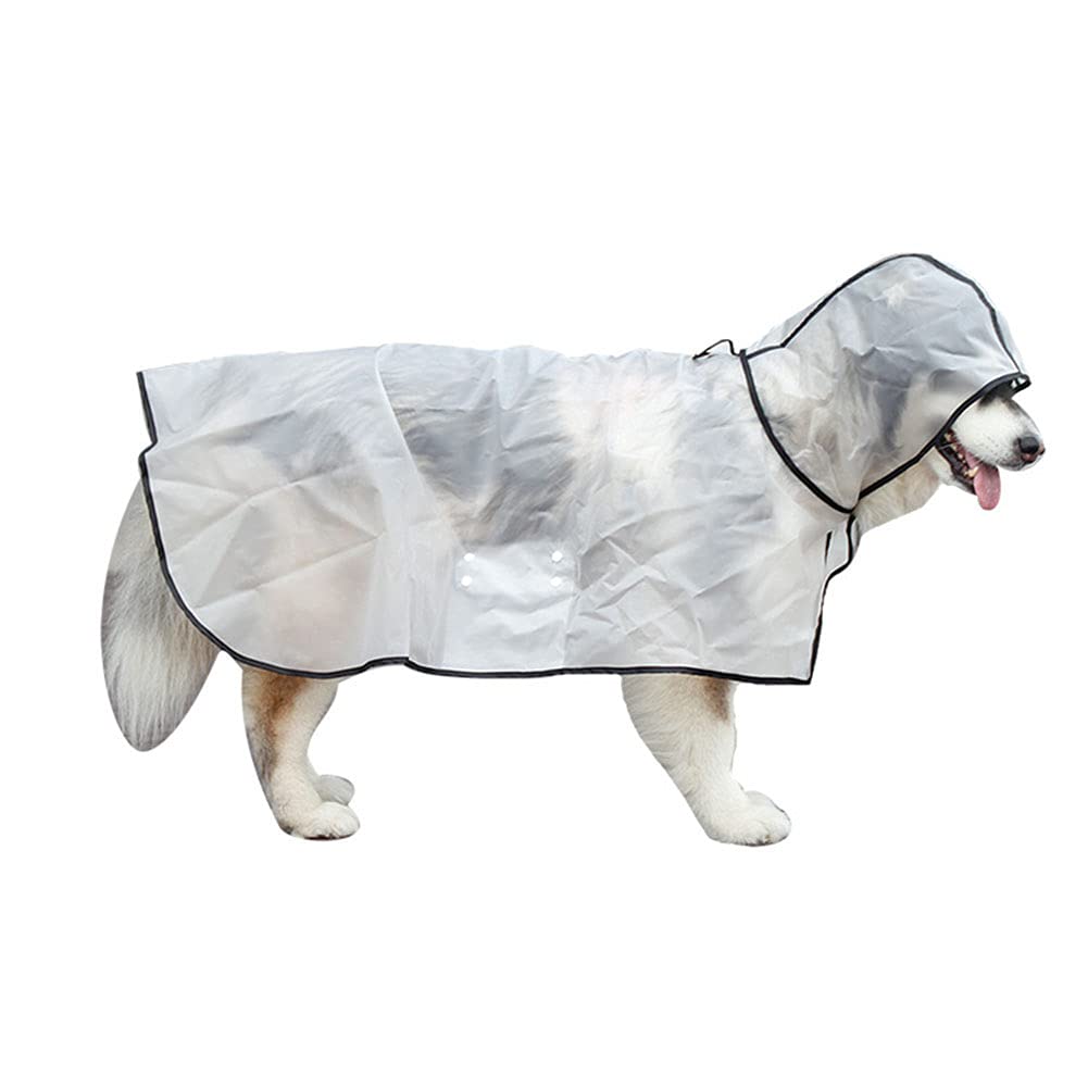 Chubasquero Transparente Ropa para pasear Perros,Ultraligero y Ajustable Poncho Impermeable Cubierta de Lluvia a Prueba de Viento para Perros medianos y Grandes Alaska, Labrador Negro 10
