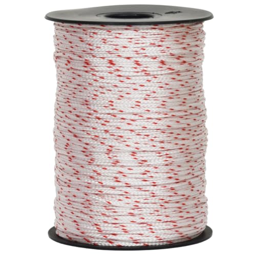 Corderie Italiane 006003465 Cordino nylon bianco/rosso 1,8 mm - 200 mt su rocchetto