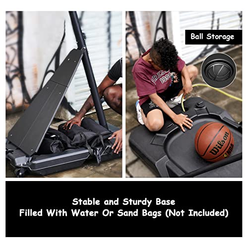 Heropro Basketball Hoop Outdoor 4.8-10Ft Adjustable, Basketball Goal System For Kids And Adults Indoor, 44In Backboard And 18In Rim(White) #TOP5