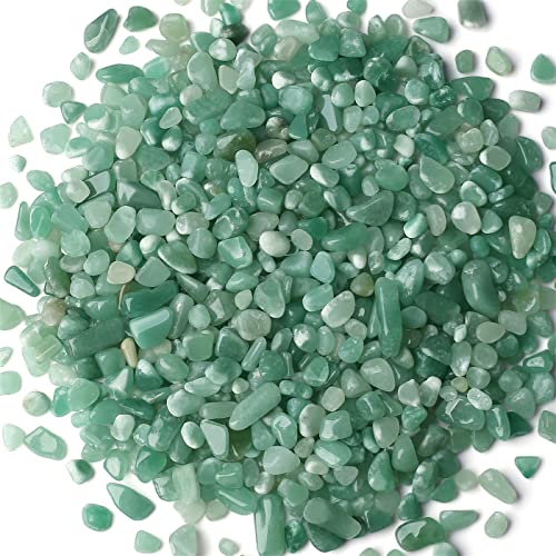Image of 1lb Green Aventurine Aquarium Gravel Rocks Natural Tumbled Healing Crystal Chips Bulk Gemstones Crushed Stones for Fountain Vase Filler Planters Decorative Fish Tank Potted Reiki Energy Balancing