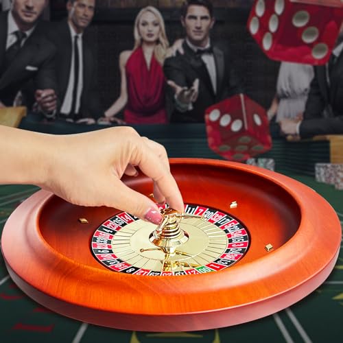 hklllm 11inch Roulette Wheel for Adults, Professional Roulette Wheel,Wooden Roulette Wheel, Excellent for Home Game Night and Game Entertainment.