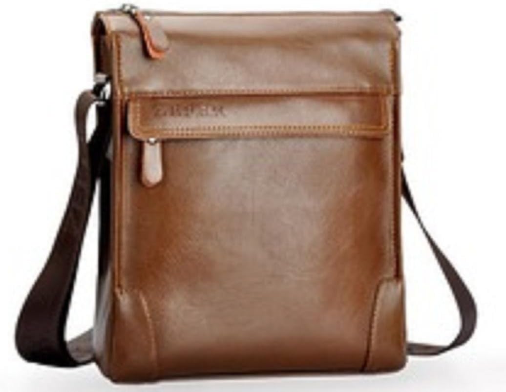 Zefer Fashion Messenger Shoulder Bags Men Genuine Leather Zipper Briefcase Casual Male Bag