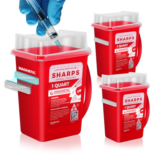 Medvera 1 Quart Sharps Container 3-Pack