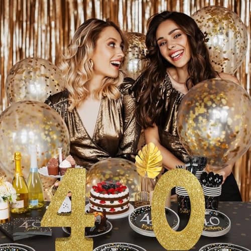 Image of TONIFUL 7.8 Inch Gold Glitter Number 0 Wooden Table Centerpieces Birthday Party Decorations,Shining Golden Digital 0 for Birthday Decorations,New Year,Graduation Decoration,Anniversary,Prop (1 Pack)