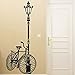 IDEAVINILO Vinilo Decorativo Bicicleta apoyada en una farola. Color Negro. Medidas: 50x120cm