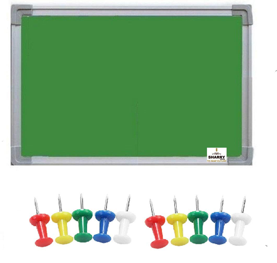 Sharry Designs Notice or Bulletin Board or Soft or Pin-up Board Green Classic 1.5' Foot x 1' Foot (10 Board Pins)