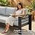 LayinSun Outdoor Aluminum Furniture Set, 4 Pieces Patio Sectional Conversation Chat Sofa Modern Seating Set with Coffee Table