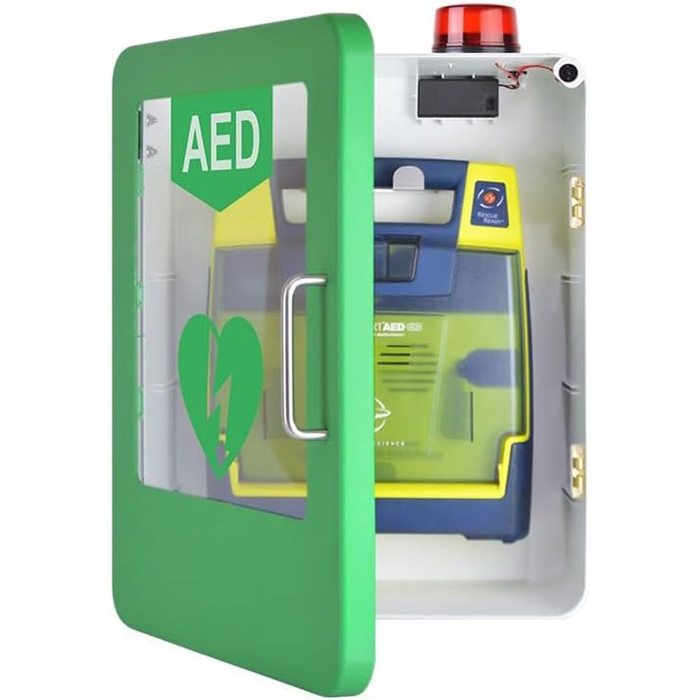 Armoire de rangement for défibrillateur AED, boîte de rangement murale for défibrillateur AED de premiers secours, alarme à double interrupteur et contrôle de la lumière, position réglable, conception