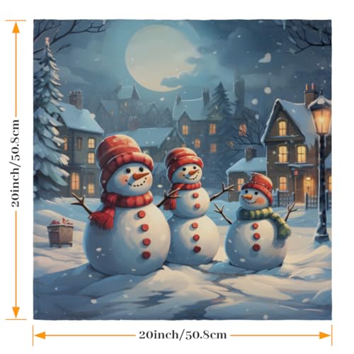 Servilletas de Tela de Navidad con Muñeco de Nieve Pack 6 miniatura 2