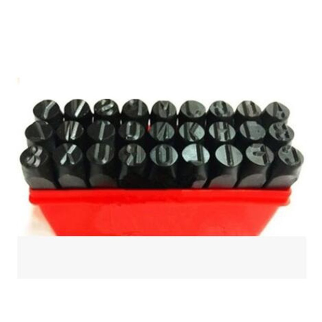 Juego de 27 Piezas de Letras Z LPHBET con Punzón ''&'' para Madera (4 Mm, 5 Mm Y 8 Mm), Negro, 8 mm