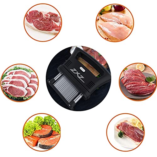 Image of ZXZ Meat Tenderizer Easy to hold large handle | Detachable 48 stainless steel blade | Easy To Use & Clean (Black)
