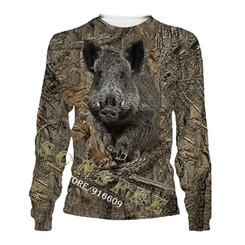 Hauts jungle sanglier imprimé 3D veste camouflage vêtement chasse homme et femme