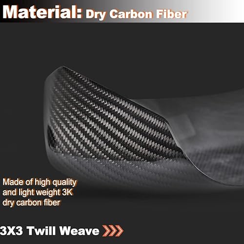 Miniatura 4 de MCARCAR KIT Cubierta de espejo compatible con Maserati Quattroporte Ghibli S Q4 GTS Sedan 2014-2017 Real Dry Carbon Fiber Add-on Rearview Side