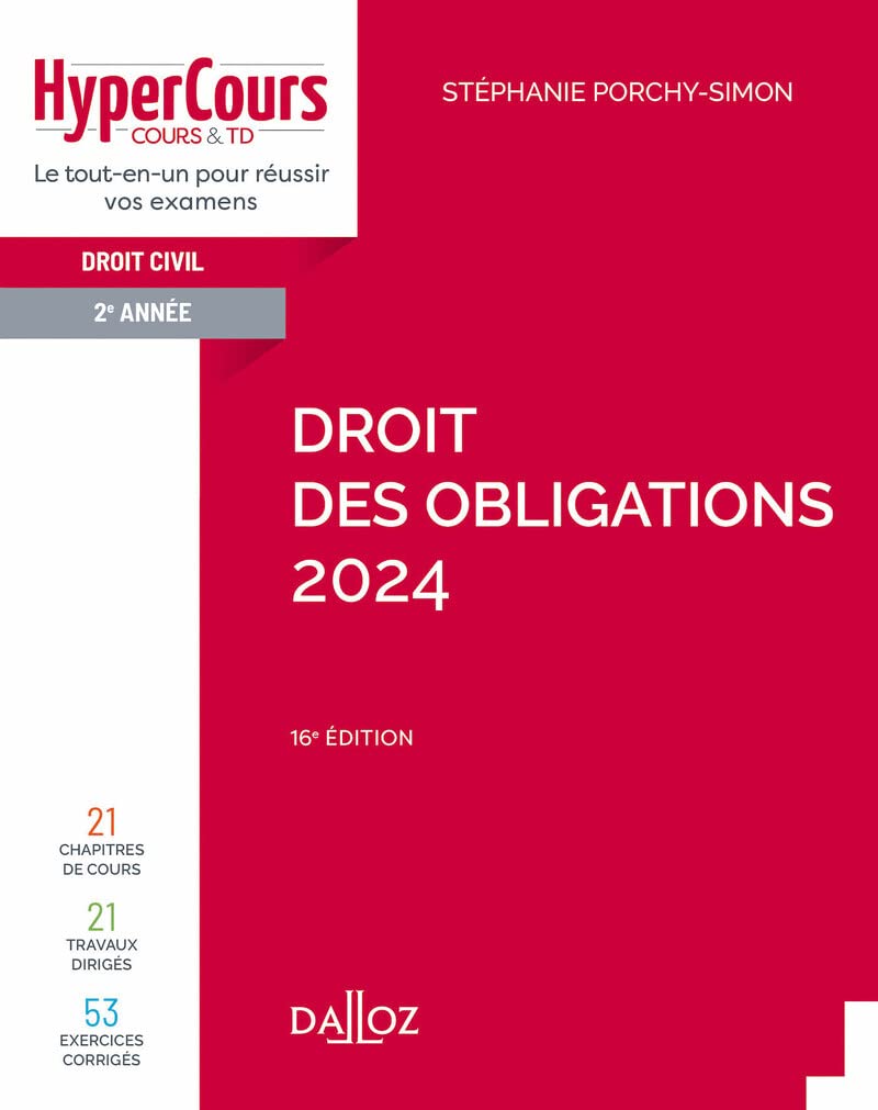 Droit des obligations 2024 16ed: Droit civil 2e année