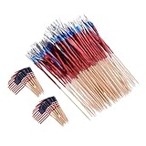 PHENOFICE 200 Piezas Palillos de Cóctel Patrióticos Palitos de Madera con Banderas de para Decorar Pastel Fruta y Aperitivos Fiestas Julio