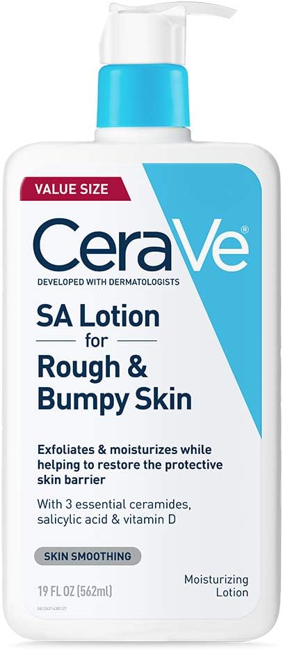 CeraVe SA Lotion for Rough & Bumpy Skin | Vitamin D, Hyaluronic Acid, Lactic Acid & Salicylic Acid Lotion | Fragrance Free & Allergy Tested | 19 Ounce