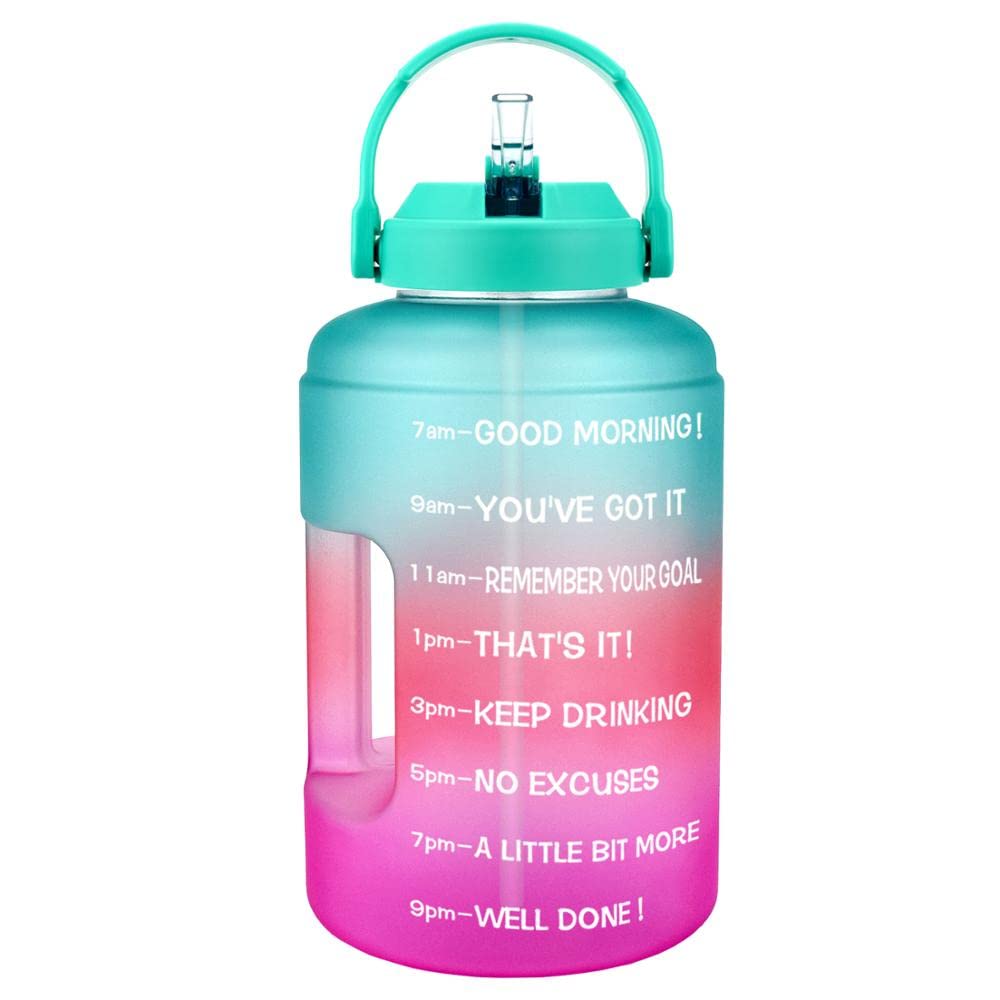 Sport Wasserbecher 2.5L 3.78L Kunststoff breit Mund Gallone Wasserflaschen mit Strohsport Fitness Tourismus Fitnessstudio Reisekugeln Telefonständer