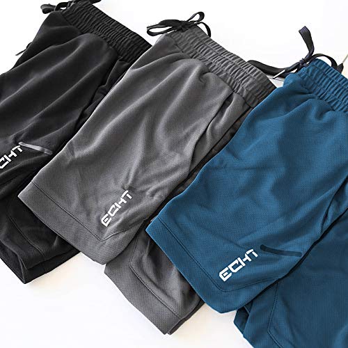 Short de corrida masculino YOJINKE com bolsos de secagem rápida, respirável para academia, treino, c