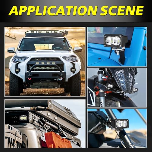 Image of LED Pods, AKD Part 3 Inch CREE LED Off Road Driving Lights 40W Spot Small LED Pods Lights Ditch Lights Head Light 2 Packs for Truck Motorcycle UTV ATV SUV Surron