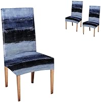 Vista 132 de TOMWISH Fundas para Sillas De Comedor 6, Fundas para sillas de comedor, pintura de arte abstracto, funda extraíble elástica de elastano para silla