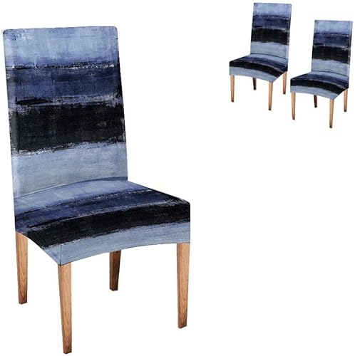 Miniatura 132 de TOMWISH Fundas para Sillas De Comedor 6, Fundas para sillas de comedor, pintura de arte abstracto, funda extraíble elástica de elastano para silla
