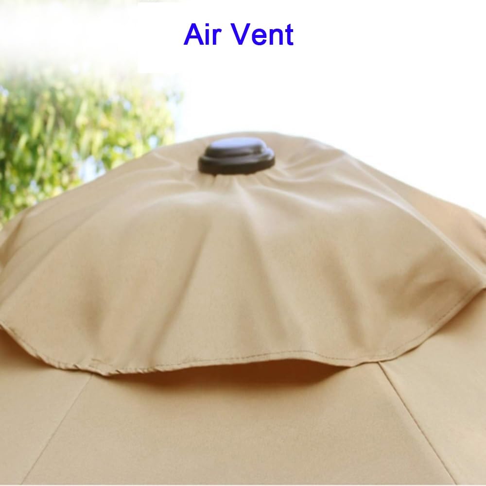 Auvent De Remplacement pour Parasol 8 Baleines Toile De Remplacement pour Parasol Déporté 300cm 350cm Rond Tissu De Remplacement pour Parasol(Light Grey,3.5m(11.5ft))