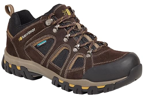 Karrimor Bodmin Low IV Weathertite - Botas de senderismo de cuero hombre, Dark Brown, 43