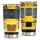 SANDJEST Bus Driver Tumbler - School Bus 20 oz Stainless Steel Double Wall Vacuum Tumblers Coffee Tr