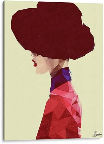 Lienzo de laboratorio para pared de Mayka ienova  Chic Hat Fashion Girl Power Illustrations Minimalista & Pop Art & Decoración  24 x 32 pulgadas