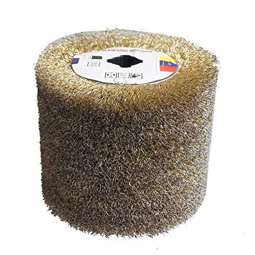 KATSU Tools Drahtbürste Satinierwalze Ø 120mm, messing beschichtetem Stahldraht 0,3 mm Schleifbürsten, für Winkelschleifer, Satiniermaschine und Polierer, Entgratungs- und Reinigungsbürste