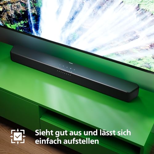 PHILIPS TAB5109 Soundbar 2.0-2 Kanal 120W, DTS Virtual X, Bluetooth 5.4, HDMI ARC, optische Verbindung und USB-Konnektivität - Dunkelgrau