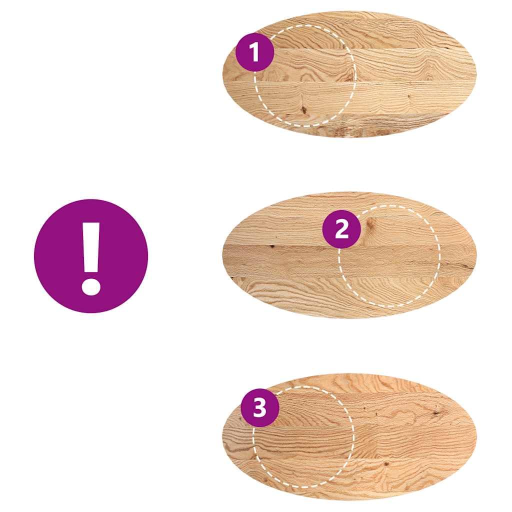 Tischplatte Massivholz Eiche 120x60x4 cm Oval Arbeitsplatte Holzplatte Robustes Möbel Brett für Küche Büro Wohnzimmer DIY Ersatz Zubehör zum Bauen und Renovieren