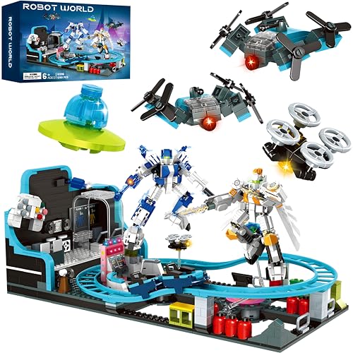 Deal: Toptrend Space Roller Coaster Toy, 1293pcs Robot STEM Building Toys Coaster Set for Kids 6-7 8-12 8-14, Creative Engineering Christmas Stockings Stuffers Gifts for 6 7 8 9 10 11 12 13 14 Year Old Boys