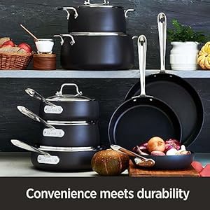 All-Clad HA1 Hard Anodized Non Stick Everyday Pan w/ Lid and Handles, 12 Inch, Induction, Oven Broiler Safe 500F, Lid Safe 350F, Deep Frying Pan, Skillet, Pots and Pans, Kitchen, Cookware, Black All Clad HA1 Hard Anodized Non Stick Everyday Pan w Lid and Handles 12 Inch Induction Oven Broiler Safe 500F Lid Safe 350F Deep Frying Pan Skillet Pots and Pans Kitchen Cookware Black
