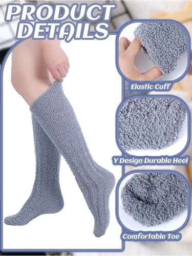 Geyoga 3 Pairs Women Slouch Socks Winter Stacked Boot Socks Warm Coral Fleece Long Scrunch girl Knit Knee High Stockings3
