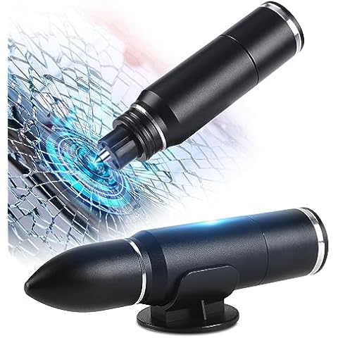 CAREVER Window Breaker Gifts for Men Women - Upgrade Car Safe Escape Tool Car Window Breaker Seatbelt Cutter Emergency Whistle Spring Loaded Glass Car Essentials Car Accessories Cover