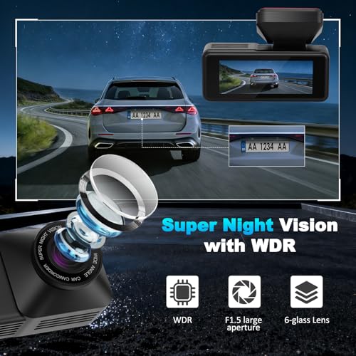 Dashcam coche 4K delantera trasera con modo aparcamiento y SD 4