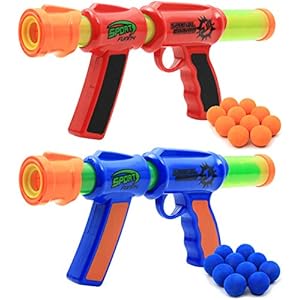 Kiddie Play Toy Foam Blasters & Guns Atomic Power Popper Ball Guns for Kids Air Shooter with Foam Balls (Pack of 2 Guns)