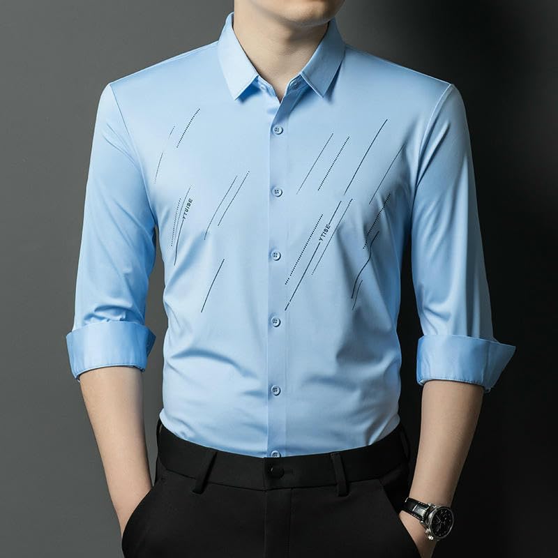 Camisa informal de rayas con diseño transpirable y botones de ajuste slim 4