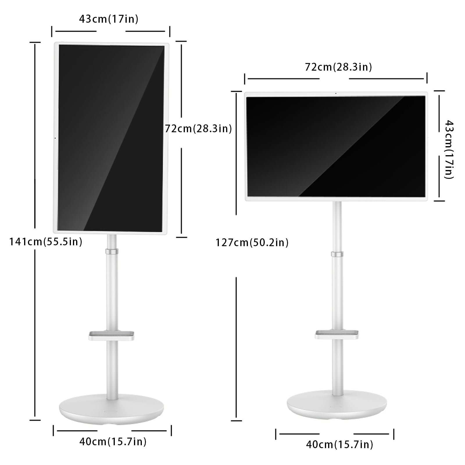 32 Pollici Tv Portatile con Piedistallo 1080p, 8GB+128GB Android 13, Rotabile con Regolazione Angolazione Smart Touch Tv Portatile, Batteria Integrata da 12000 MAh